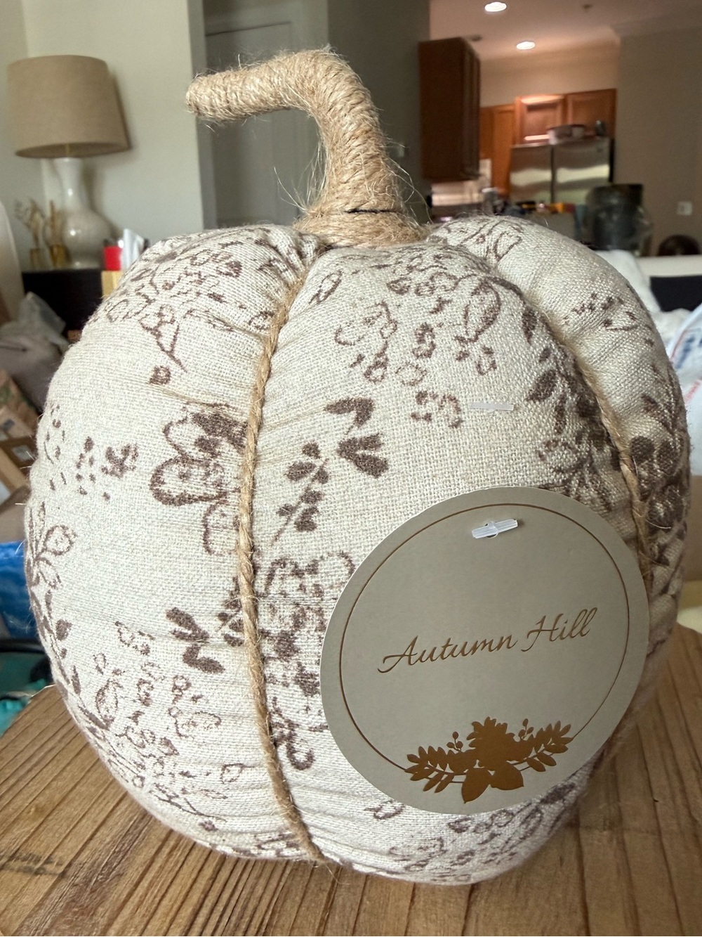 Autumn Hill floral print cream and dark tan.